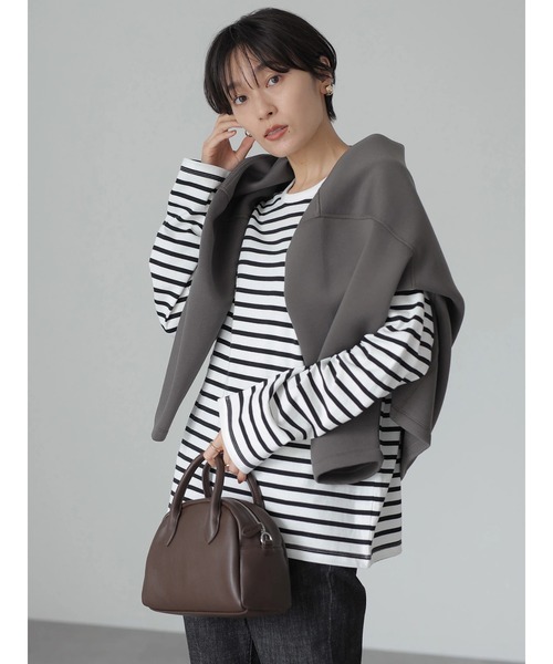 AMERICAN HOLIC(アメリカンホリック)の「クルーネックボーダーカットプルオーバー(Tシャツ/カットソー・レディース・その他9/ブラック系その他4/ブルー系その他2・M/S/L)」の7枚目の写真