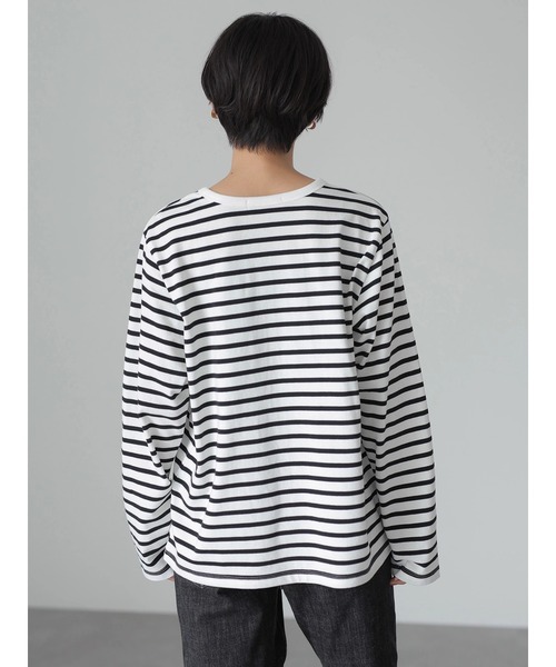 AMERICAN HOLIC(アメリカンホリック)の「クルーネックボーダーカットプルオーバー(Tシャツ/カットソー・レディース・その他9/ブラック系その他4/ブルー系その他2・M/S/L)」の11枚目の写真