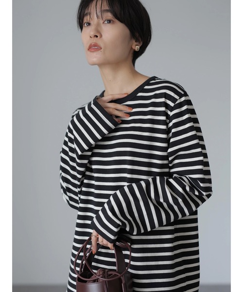 AMERICAN HOLIC(アメリカンホリック)の「クルーネックボーダーカットプルオーバー(Tシャツ/カットソー・レディース・その他9/ブラック系その他4/ブルー系その他2・M/S/L)」の15枚目の写真