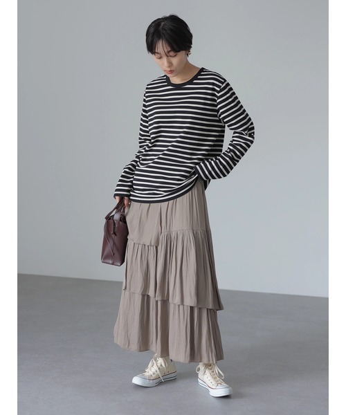 AMERICAN HOLIC(アメリカンホリック)の「クルーネックボーダーカットプルオーバー(Tシャツ/カットソー・レディース・その他9/ブラック系その他4/ブルー系その他2・M/S/L)」の19枚目の写真