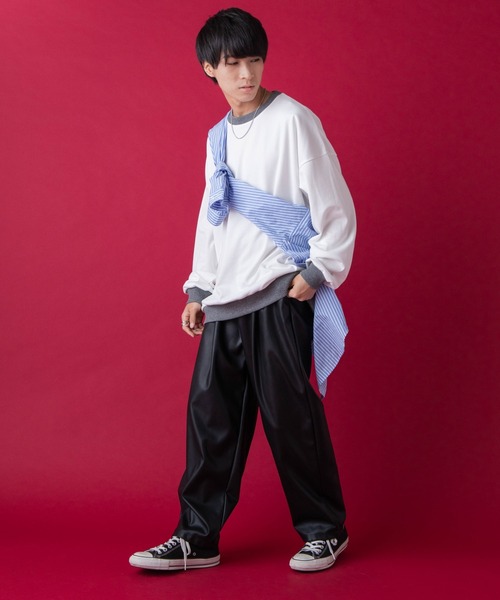 WEGO by こーせ(ウィゴーバイコーセ)の「∴WEGO by こーせ/配色プルオーバースウェット(スウェット・メンズ・ホワイト/ワイン・MEDIUM/LARGE)」の3枚目の写真