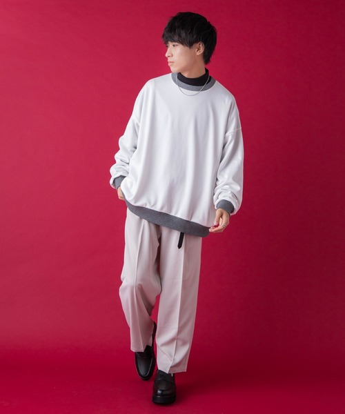 WEGO by こーせ(ウィゴーバイコーセ)の「∴WEGO by こーせ/配色プルオーバースウェット(スウェット・メンズ・ホワイト/ワイン・MEDIUM/LARGE)」の13枚目の写真