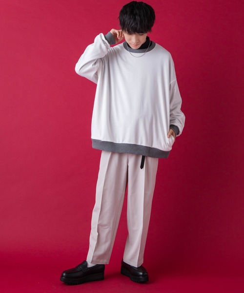 WEGO by こーせ(ウィゴーバイコーセ)の「∴WEGO by こーせ/配色プルオーバースウェット(スウェット・メンズ・ホワイト/ワイン・MEDIUM/LARGE)」の21枚目の写真