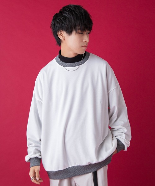 WEGO by こーせ(ウィゴーバイコーセ)の「∴WEGO by こーせ/配色プルオーバースウェット(スウェット・メンズ・ホワイト/ワイン・MEDIUM/LARGE)」の7枚目の写真