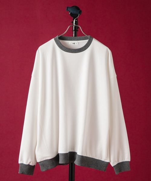 WEGO by こーせ(ウィゴーバイコーセ)の「∴WEGO by こーせ/配色プルオーバースウェット(スウェット・メンズ・ホワイト/ワイン・MEDIUM/LARGE)」の6枚目の写真