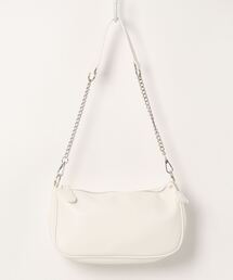 SPINNS | 【2WAY仕様】パール×チェーンストラップ エコレザーバケットバッグ(ハンドバッグ)