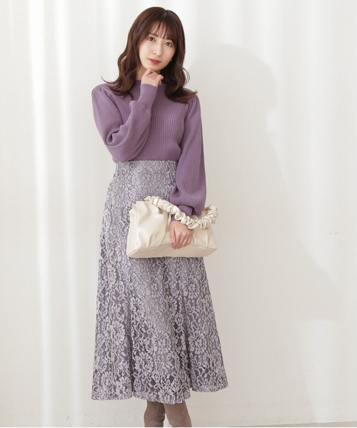 PROPORTION BODY DRESSING（プロポーションボディドレッシング）の「【美人百花11月号 掲載商品】＜Ｅ＞微配色モールレースマーメイドＳＫ / 1211227001（スカート・レディース・パープル/ダークグレー/グレー・MEDIUM/SMALL）」の3枚目の写真