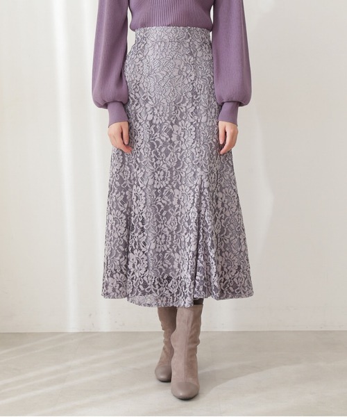 PROPORTION BODY DRESSING（プロポーションボディドレッシング）の「【美人百花11月号 掲載商品】＜Ｅ＞微配色モールレースマーメイドＳＫ / 1211227001（スカート・レディース・パープル/ダークグレー/グレー・MEDIUM/SMALL）」の11枚目の写真