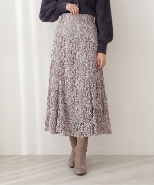 PROPORTION BODY DRESSING（プロポーションボディドレッシング）の「【美人百花11月号 掲載商品】＜Ｅ＞微配色モールレースマーメイドＳＫ / 1211227001（スカート・レディース・パープル/ダークグレー/グレー・MEDIUM/SMALL）」の4枚目の写真