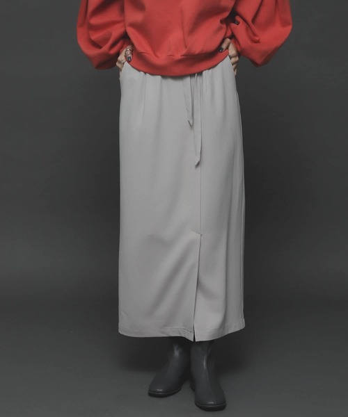 SENSE OF PLACE by URBAN RESEARCH（センスオブプレイスバイアーバンリサーチ）の「『TALLサイズあり』ジョーゼットハイウエストラップスカート（スカート・レディース・ブラック/パープル/ブラウン/ライトベージュ・SMALL/MEDIUM/TALL）」の4枚目の写真