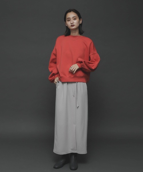 SENSE OF PLACE by URBAN RESEARCH（センスオブプレイスバイアーバンリサーチ）の「『TALLサイズあり』ジョーゼットハイウエストラップスカート（スカート・レディース・ブラック/パープル/ブラウン/ライトベージュ・SMALL/MEDIUM/TALL）」の6枚目の写真