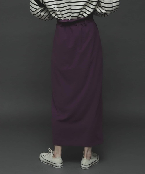 SENSE OF PLACE by URBAN RESEARCH（センスオブプレイスバイアーバンリサーチ）の「『TALLサイズあり』ジョーゼットハイウエストラップスカート（スカート・レディース・ブラック/パープル/ブラウン/ライトベージュ・SMALL/MEDIUM/TALL）」の10枚目の写真