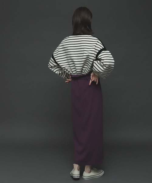 SENSE OF PLACE by URBAN RESEARCH（センスオブプレイスバイアーバンリサーチ）の「『TALLサイズあり』ジョーゼットハイウエストラップスカート（スカート・レディース・ブラック/パープル/ブラウン/ライトベージュ・SMALL/MEDIUM/TALL）」の14枚目の写真