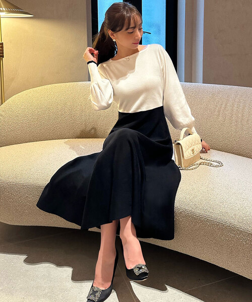 セール】[ 岡部あゆみさんコラボ ]選べる3タイプニットワンピース