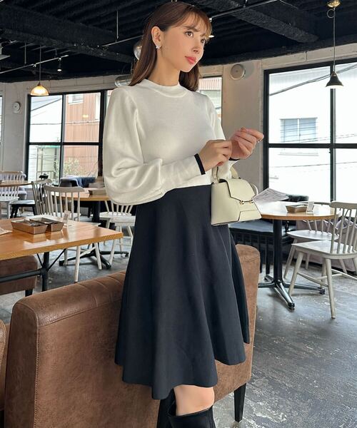 KOBE LETTUCE（コウベレタス）の「[ 岡部あゆみさんコラボ ]選べる3タイプニットワンピース（ワンピース・レディース・ブラック/アイボリー/ボルドー/モカ/ホワイト系その他/ブラック系その他/ブラウン系その他/レッド系その他/ネイビー系/ネイビー/ブラウン/ブラウン系/グレー系/チャコールグレー/ブルー系1/ベージュ系1/グレー系1/ライトベージュ/ベージュ系/ブルー系2/ホワイト系その他2/ネイビー系1/ブラック系その他2/ブルー系/ホワイト系2/ブラック系その他4/ダークグリーン系2/グレー系3/ネイビー系3/ホワイト系その他4/ホワイト系その他3/ベージュ系2/ネイビー系2/グレー系2/ダークグリーン系1/ブラック系その他3/ホワイト系1/ダークグリーン/オフホワイト/ダークグリーン系/ホワイト系/ベージュ系3/ブルー系3/ブルー系4/ブルー系5/ブルー系6/グレー系4/グレー系5/グレー系6/グレー系7/ホワイト系その他5/ホワイト系その他6/ホワイト系その他7/ホワイト×ブラック・1/2/3/5/4）」の9枚目の写真