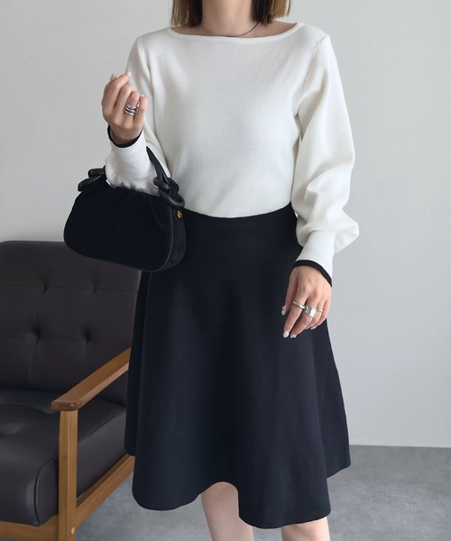 KOBE LETTUCE（コウベレタス）の「[ 岡部あゆみさんコラボ ]選べる3タイプニットワンピース（ワンピース・レディース・ブラック/アイボリー/ボルドー/モカ/ホワイト系その他/ブラック系その他/ブラウン系その他/レッド系その他/ネイビー系/ネイビー/ブラウン/ブラウン系/グレー系/チャコールグレー/ブルー系1/ベージュ系1/グレー系1/ライトベージュ/ベージュ系/ブルー系2/ホワイト系その他2/ネイビー系1/ブラック系その他2/ブルー系/ホワイト系2/ブラック系その他4/ダークグリーン系2/グレー系3/ネイビー系3/ホワイト系その他4/ホワイト系その他3/ベージュ系2/ネイビー系2/グレー系2/ダークグリーン系1/ブラック系その他3/ホワイト系1/ダークグリーン/オフホワイト/ダークグリーン系/ホワイト系/ベージュ系3/ブルー系3/ブルー系4/ブルー系5/ブルー系6/グレー系4/グレー系5/グレー系6/グレー系7/ホワイト系その他5/ホワイト系その他6/ホワイト系その他7/ホワイト×ブラック・1/2/3/5/4）」の4枚目の写真