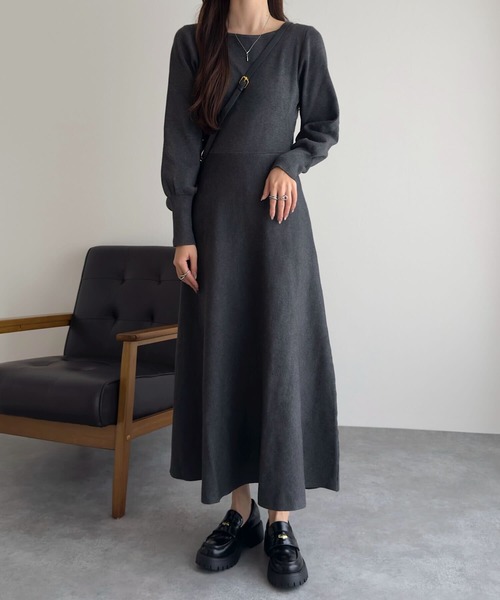 セール】[ 岡部あゆみさんコラボ ]選べる3タイプニットワンピース