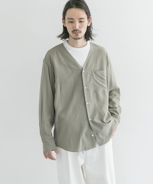 リアーム　ノーカラーシャツ URBAN RESEARCH（アーバンリサーチ）の「60/-レーヨンノーカラーシャツ