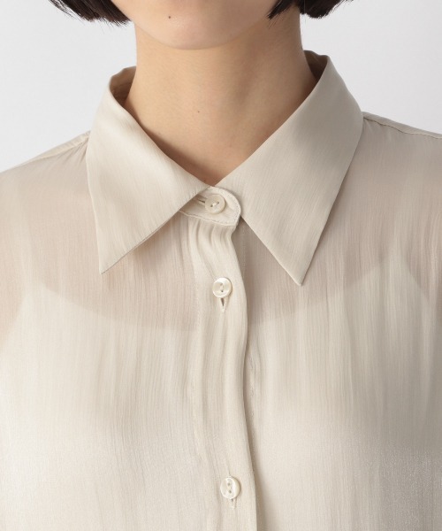 LOWRYS FARM(ローリーズファーム)の「シャイニーシャツLS 235605(シャツ/ブラウス・レディース・ブラウン系その他/ベージュ/ブルー系その他・FREE)」の10枚目の写真