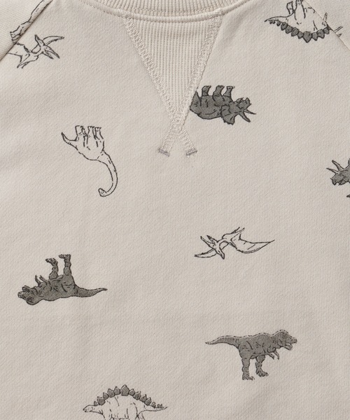 D.fesense（ディーフェセンス）の「恐竜トレーナー（スウェット・キッズ・グレー/オフホワイト/グリーン・80ｃｍ/90cm/110cm/100cm）」の5枚目の写真