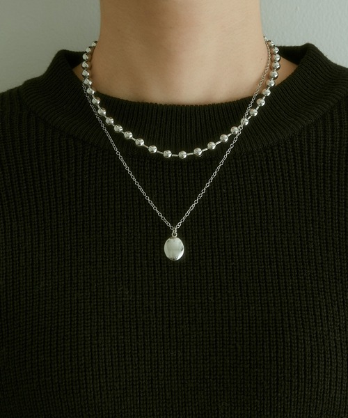 VIS（ビス）の「ボールチェーンレイヤードネックレス（ネックレス・レディース・ゴールド/シルバー・FREE）」の2枚目の写真