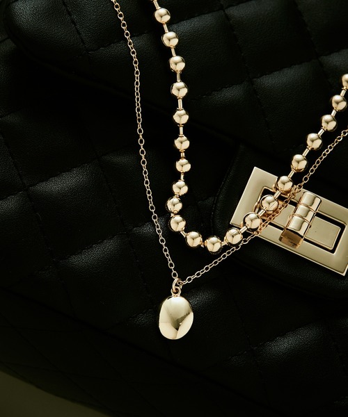 VIS（ビス）の「ボールチェーンレイヤードネックレス（ネックレス・レディース・ゴールド/シルバー・FREE）」の9枚目の写真