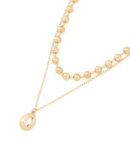 VIS（ビス）の「ボールチェーンレイヤードネックレス（ネックレス・レディース・ゴールド/シルバー・FREE）」の3枚目の写真