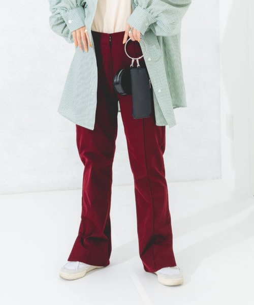 nemne store（ネンネストア）の「センターシームセミフレアスラックス（スラックス・レディース・グリーン/ボルドー/ダークオレンジ・SMALL/MEDIUM/X-SMALL）」の2枚目の写真