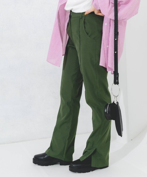 nemne store（ネンネストア）の「センターシームセミフレアスラックス（スラックス・レディース・グリーン/ボルドー/ダークオレンジ・SMALL/MEDIUM/X-SMALL）」の5枚目の写真