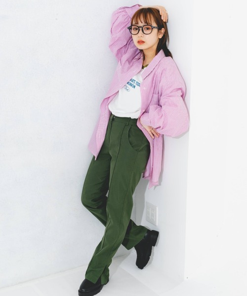 nemne store（ネンネストア）の「センターシームセミフレアスラックス（スラックス・レディース・グリーン/ボルドー/ダークオレンジ・SMALL/MEDIUM/X-SMALL）」の6枚目の写真