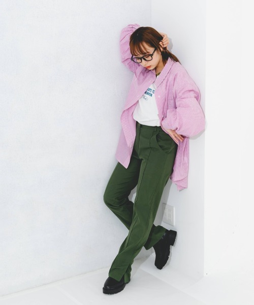 nemne store（ネンネストア）の「センターシームセミフレアスラックス（スラックス・レディース・グリーン/ボルドー/ダークオレンジ・SMALL/MEDIUM/X-SMALL）」の7枚目の写真