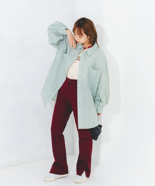 nemne store（ネンネストア）の「センターシームセミフレアスラックス（スラックス・レディース・グリーン/ボルドー/ダークオレンジ・SMALL/MEDIUM/X-SMALL）」の17枚目の写真