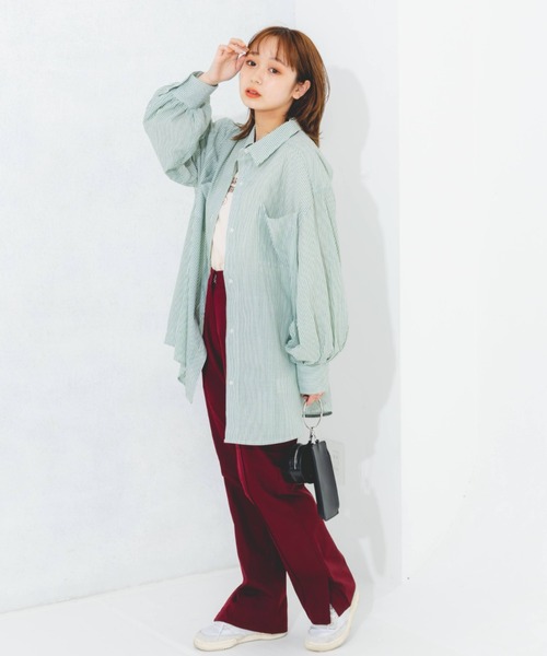 nemne store（ネンネストア）の「センターシームセミフレアスラックス（スラックス・レディース・グリーン/ボルドー/ダークオレンジ・SMALL/MEDIUM/X-SMALL）」の18枚目の写真