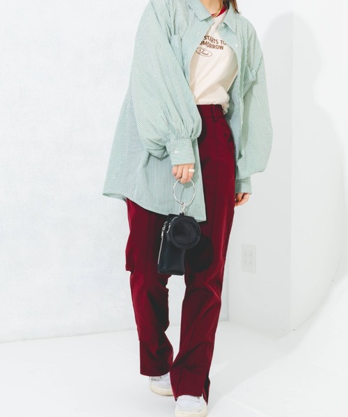 nemne store（ネンネストア）の「センターシームセミフレアスラックス（スラックス・レディース・グリーン/ボルドー/ダークオレンジ・SMALL/MEDIUM/X-SMALL）」の19枚目の写真