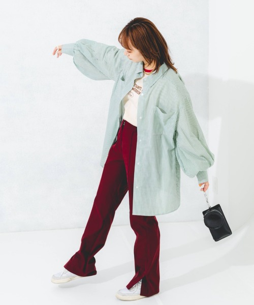 nemne store（ネンネストア）の「センターシームセミフレアスラックス（スラックス・レディース・グリーン/ボルドー/ダークオレンジ・SMALL/MEDIUM/X-SMALL）」の20枚目の写真