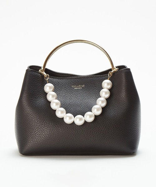 Tiara（ティアラ）の「【VIOLAd'ORO】20TH別注パールハンドバッグ（ハンドバッグ・レディース・アイボリー/ブラック・FREE）」の2枚目の写真
