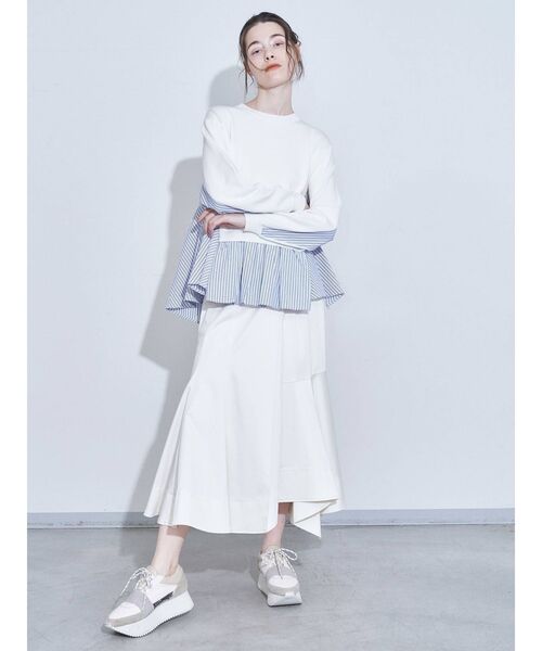 ELENDEEK（エレンディーク）の「ヘムフレアドッキングニット（ニット/セーター・レディース・ブラック/オフホワイト/その他1・FREE）」の15枚目の写真