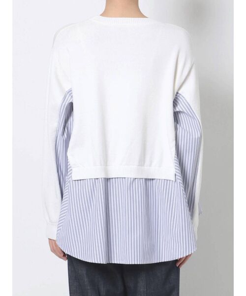 ELENDEEK（エレンディーク）の「ヘムフレアドッキングニット（ニット/セーター・レディース・ブラック/オフホワイト/その他1・FREE）」の18枚目の写真