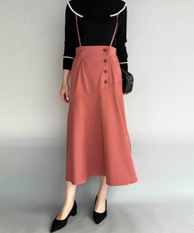 PICCIN | フロントボタンマーメイドスカート（サスペンダー付き）(スカート)