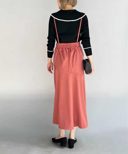 PICCIN（ピッチン）の「フロントボタンマーメイドスカート（サスペンダー付き）（スカート・レディース・ブラック/ピンク・M/L）」の8枚目の写真