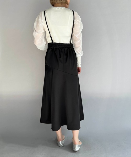 PICCIN（ピッチン）の「フロントボタンマーメイドスカート（サスペンダー付き）（スカート・レディース・ブラック/ピンク・M/L）」の15枚目の写真