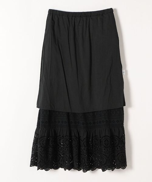 SHIPS any（シップス エニィ）の「SHIPS any:〈ウォッシャブル〉レース パッチワーク スカート（スカート・レディース・ホワイト/ブラック・ONE SIZE）」の9枚目の写真