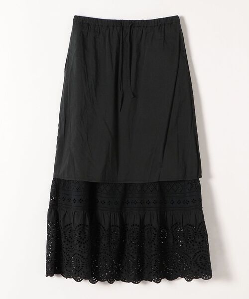 SHIPS any（シップス エニィ）の「SHIPS any:〈ウォッシャブル〉レース パッチワーク スカート（スカート・レディース・ホワイト/ブラック・ONE SIZE）」の10枚目の写真