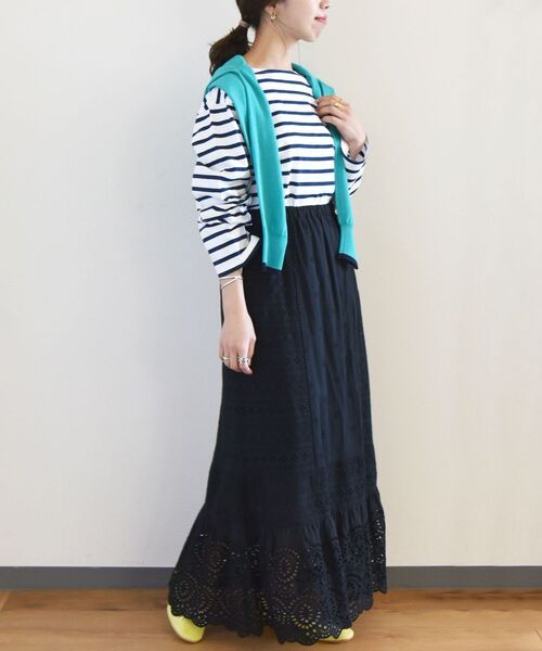 SHIPS any（シップス エニィ）の「SHIPS any:〈ウォッシャブル〉レース パッチワーク スカート（スカート・レディース・ホワイト/ブラック・ONE SIZE）」の16枚目の写真