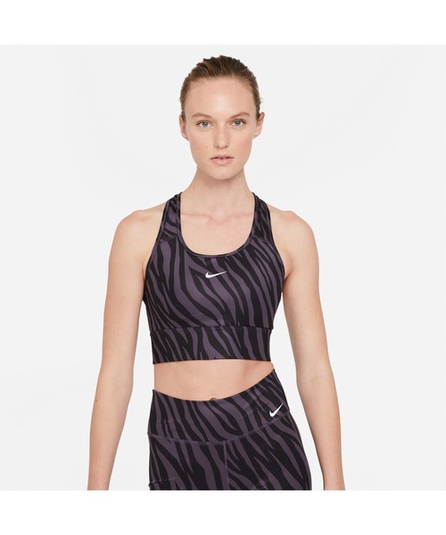 NIKE(ナイキ)の「NIKE/ナイキ SWOOSH ICON CLASH/スウッシュ アイコン クラッシュ ブラ(スポーツブラ・レディース・ブラック/グレー・M/L/S)」の2枚目の写真