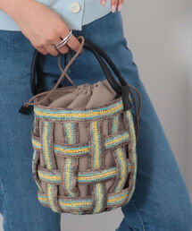 【BAGMATI/ バグマティ】ラフィアクロス編みかごバッグ