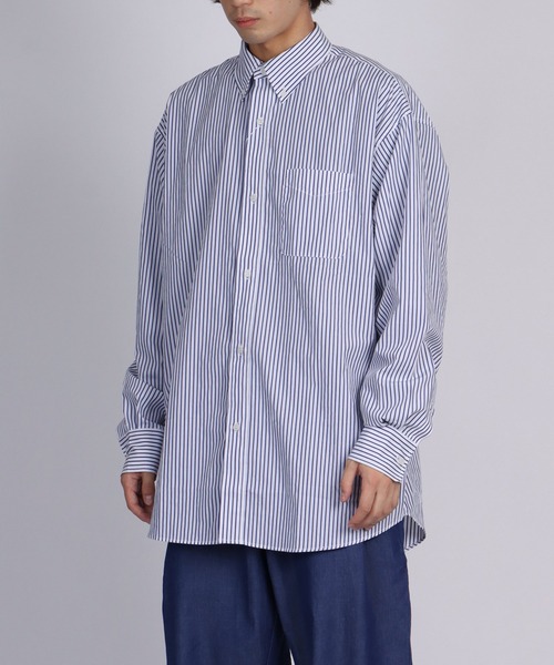 FIDELITY(フィデリティ)の「BUTTON DOWN BIG SHIRT / ボタンダウンビッグシャツ・ビッグシルエット(シャツ/ブラウス・メンズ・ホワイト/ネイビー/オフホワイト・LARGE/MEDIUM)」の4枚目の写真