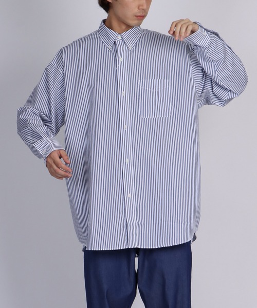FIDELITY(フィデリティ)の「BUTTON DOWN BIG SHIRT / ボタンダウンビッグシャツ・ビッグシルエット(シャツ/ブラウス・メンズ・ホワイト/ネイビー/オフホワイト・LARGE/MEDIUM)」の5枚目の写真