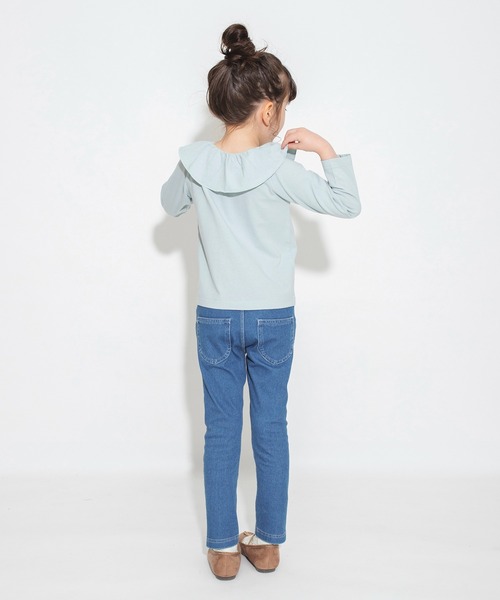 BRANSHES(ブランシェス)の「【綿100% / 前後着れる2way】襟フリル長袖Tシャツ ロンT<br>(Tシャツ/カットソー・キッズ・ピンク/オフホワイト/ブラック/ライトグリーン・130/120/110/100/140/90/150)」の7枚目の写真