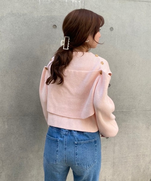 セール】ヘルシーな肌見せ 2way肩あきニット（ニット/セーター）｜one
